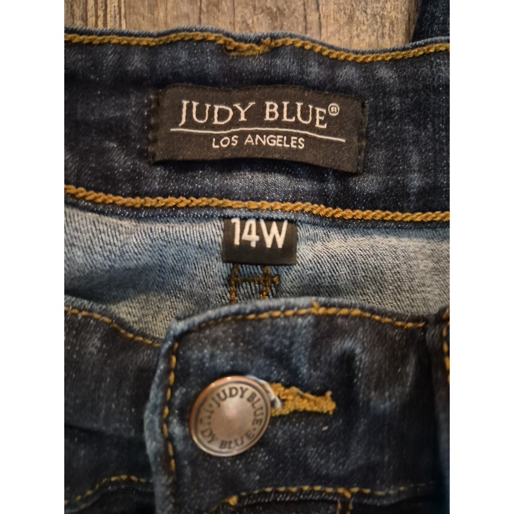 Judy Blue Jeans Women's 14W x 27 Dark Wash Skinny Fit High Rise Stretch - Picture 7 of 10